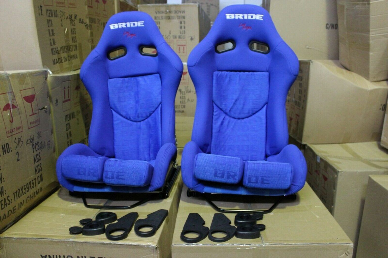 2x Bride Seat stradia lowmax, Large Black Fiberglass Blue international