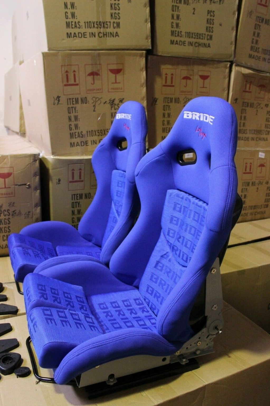 2x Bride Seat stradia lowmax, Large Black Fiberglass Blue international