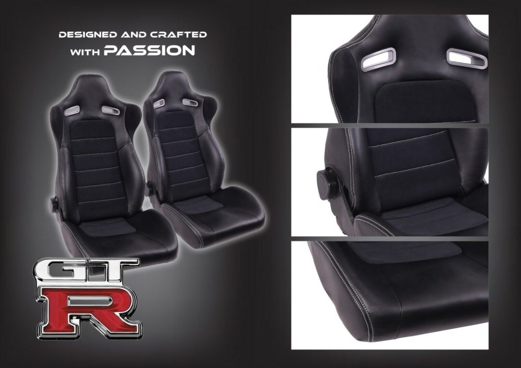 2x Crank Motorsport R34 GTR Mspec leather style seats ADR approved. AU ...