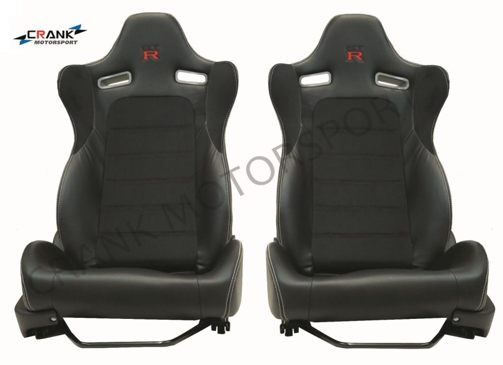 2x Crank Motorsport R34 GTR Mspec leather style seats ADR approved. AU ...