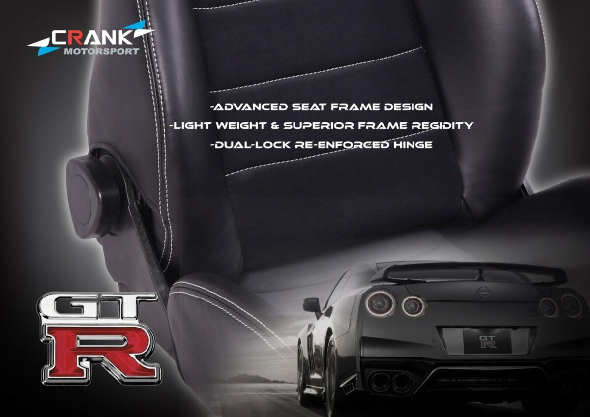 2x Crank Motorsport R34 GTR Mspec leather style seats ADR approved. AU ...